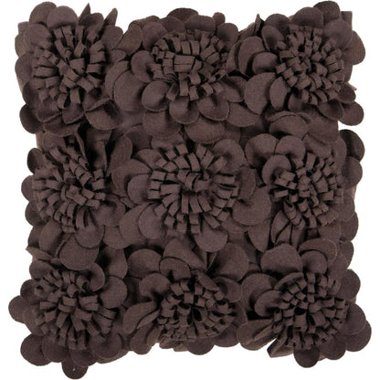 Felt Garden Pillow - 13216 by Surya in black. Made from 100% wool in a modern style.