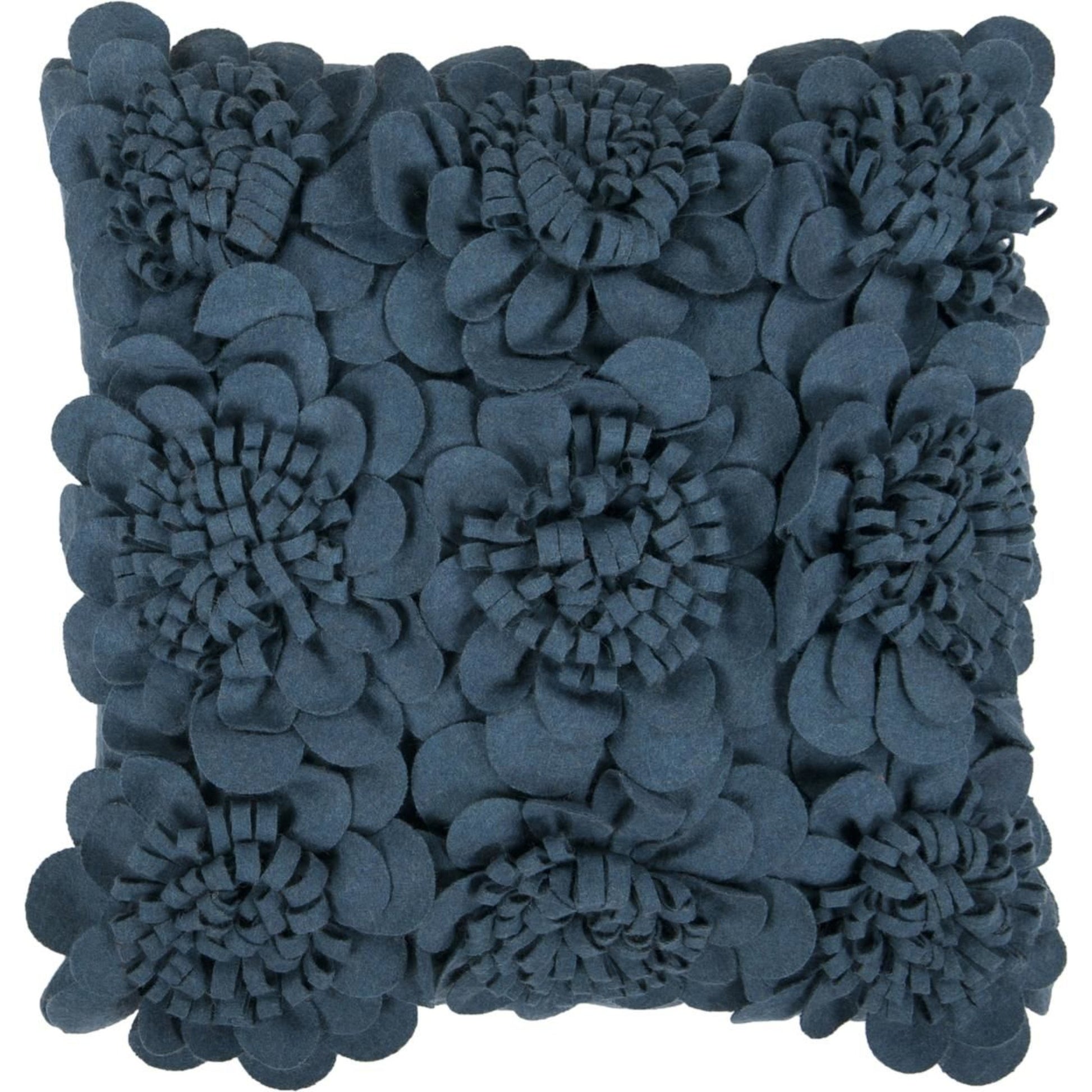 Felt Garden Pillow - 13216 by Surya in black. Made from 100% wool in a modern style.