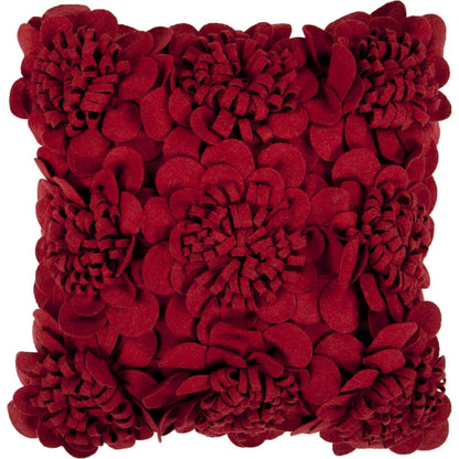 Felt Garden Pillow - 13216 by Surya in black. Made from 100% wool in a modern style.