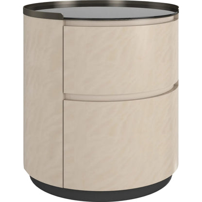 Muse Nightstand by Caracole in nebulous, dark chocolate, deep bronze. Made from unique in a transitional style.