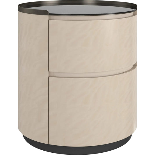 Muse Nightstand by Caracole in nebulous, dark chocolate, deep bronze. Made from unique in a unique style.