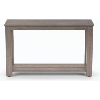 Laguna Outdoor Sofa Table by Sunset West in driftwood. Made from aluminum in a modern style.