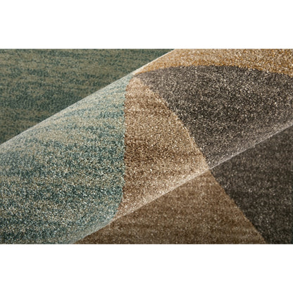 Eden Color Block EDN39QUF Rug by Feizy in ivory, brown, blue. Made from polypropylene in a unique style.