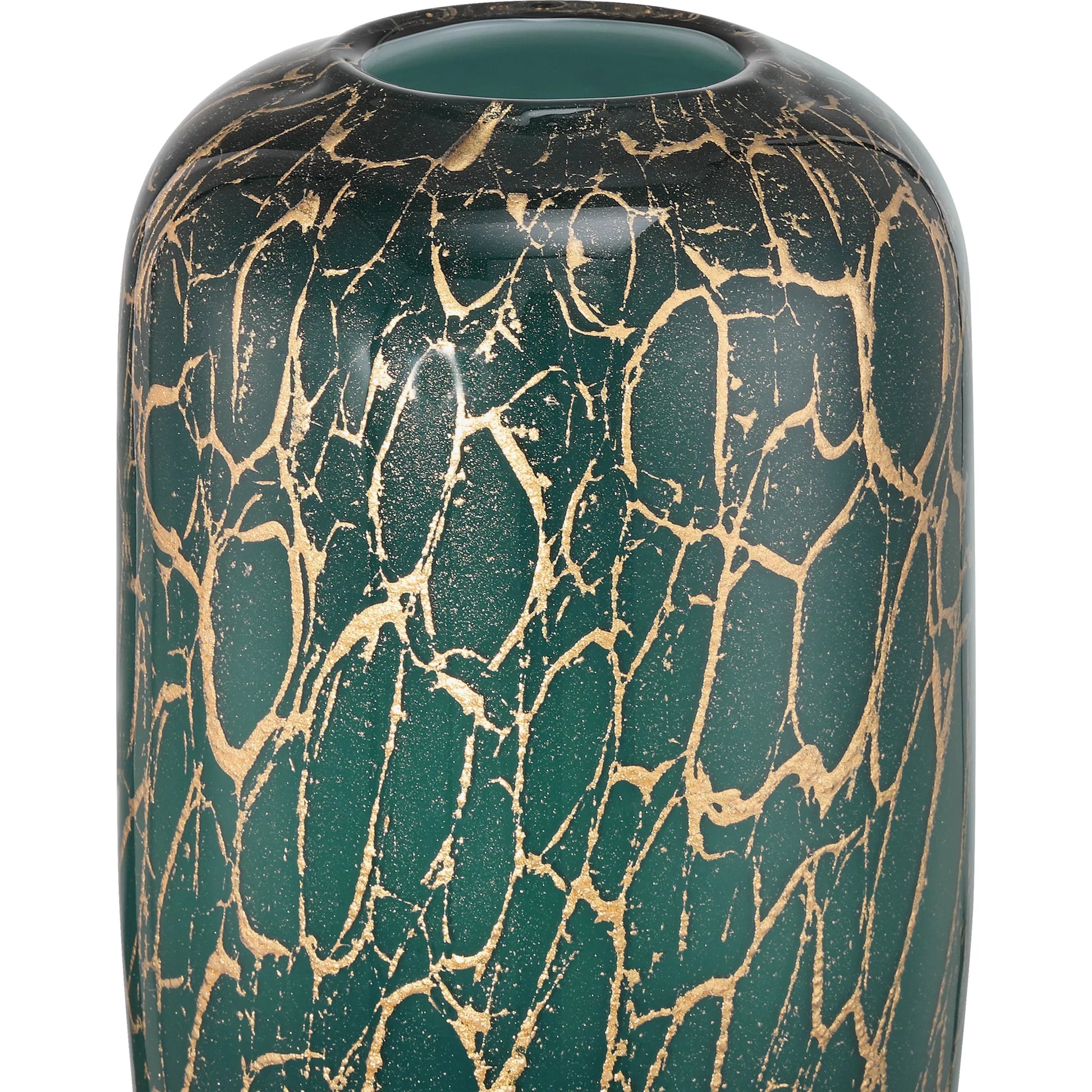 Vitry Vase by Currey and Company in green, gold. Made from glass, gold powder in a eclectic & global style.