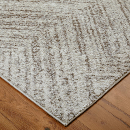 Vancouver Geometric Rug - VNR39NPF by Feizy in ivory, tan, brown. Made from polypropylene, polyester in a unique style.