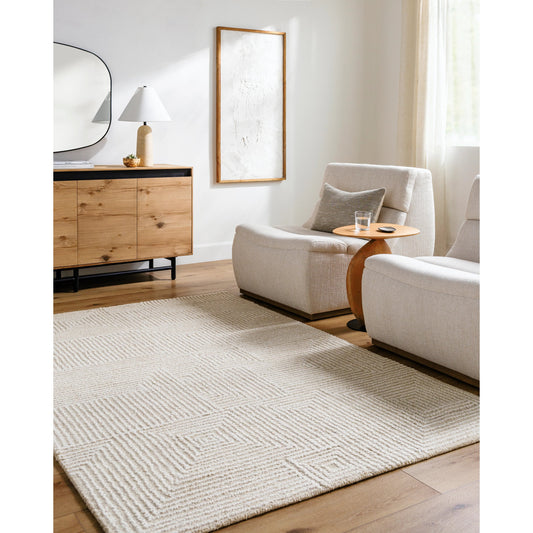 Falcao Rug - 530983 by Livabliss in light silver, off-white, ash. Made from wool in a unique style.