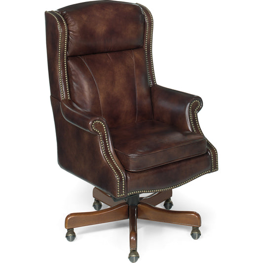 Merlin Executive Chair by Hooker Furniture in empire byzantine. Made from leather in a unique style.