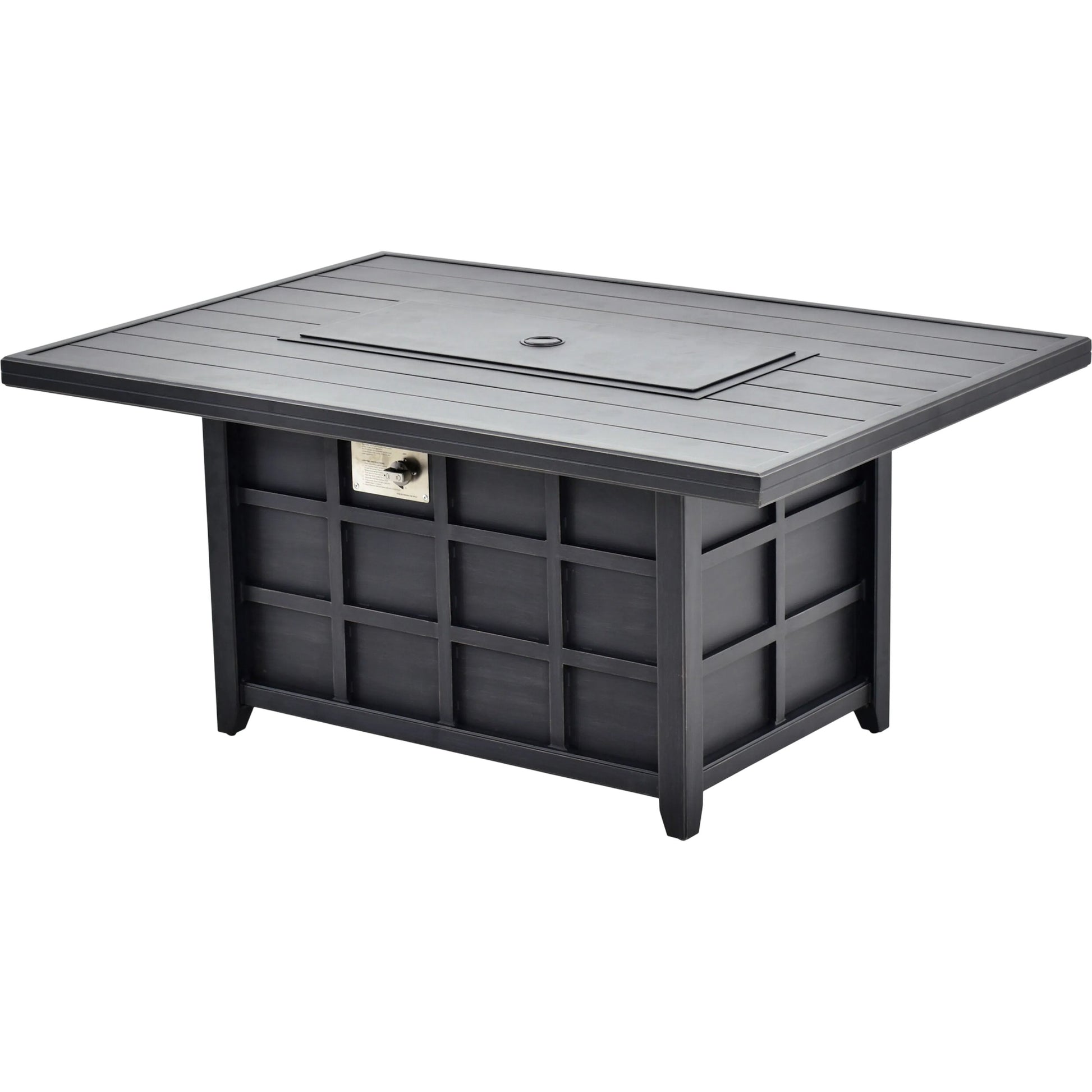 Fairborn Indoor/Outdoor Fire Table by Surya in black. Made from aluminum in a modern style.