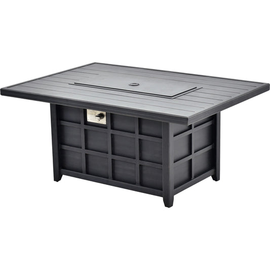 Fairborn Fire Table by Surya in black. Made from aluminum in a modern style.