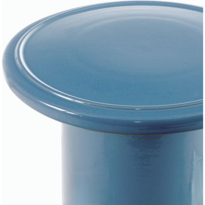Falkland Road Indoor/Outdoor End Table by Surya in medium gray and glazedglazed. Made from ceramic in a modern style.