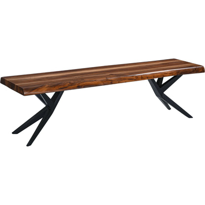 Rosewood 68" Bench by World Interiors in brown and natural sheesham. Made from iron sheesham wood in a transitional style.