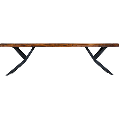 Rosewood 68" Bench by World Interiors in brown and natural sheesham. Made from iron sheesham wood in a transitional style.