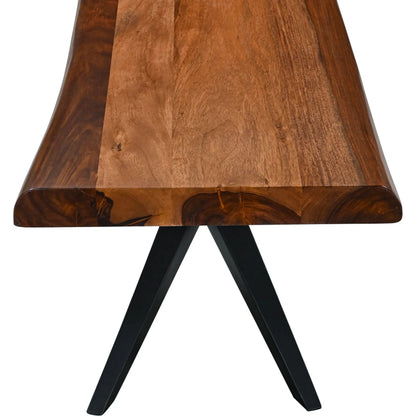 Rosewood 90" Bench by World Interiors in brown and natural sheesham. Made from iron sheesham wood in a transitional style.