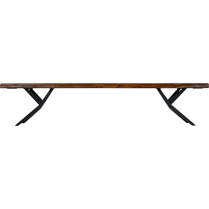 Rosewood 90" Bench by World Interiors in brown and natural sheesham. Made from iron sheesham wood in a transitional style.