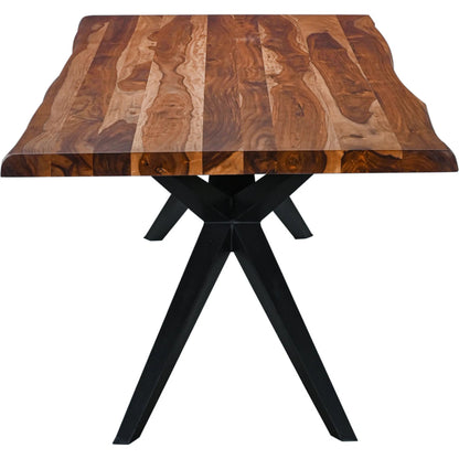 Rosewood 94" Dining Table by World Interiors in brown and natural sheesham. Made from iron sheesham wood in a transitional style.