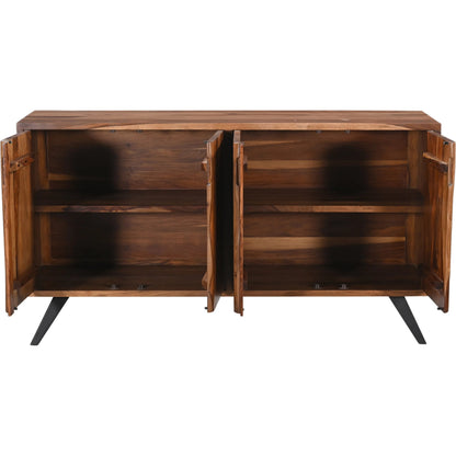Rosewood 62" Sideboard by World Interiors in brown and natural sheesham. Made from iron sheesham wood in a transitional style.