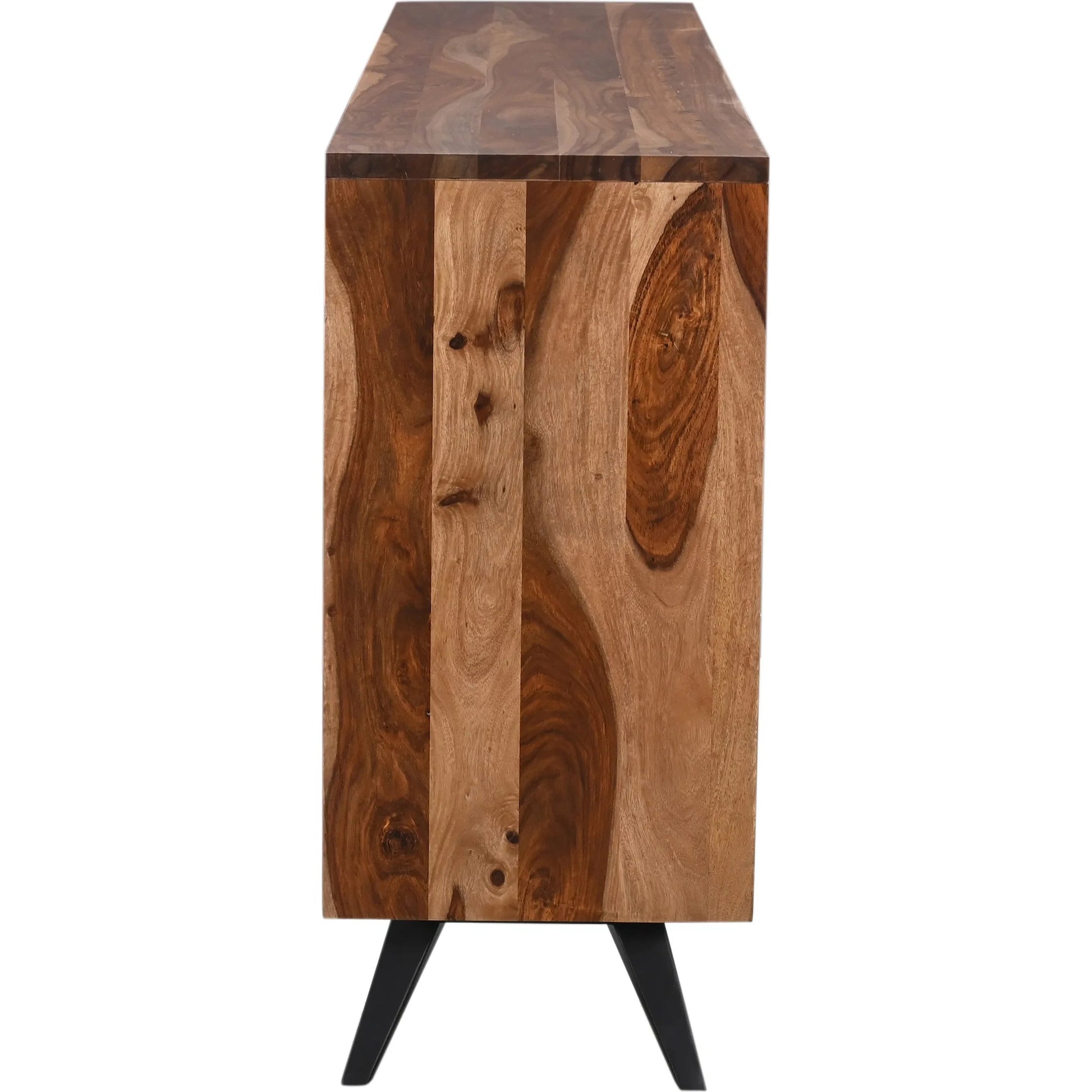Rosewood Sideboard by World Interiors in brrown and natural sheesham. Made from sheesham wood, iron in a cottage & farmhouse style.