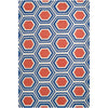Dark Blue, Burnt Orange, Light Beige / 2' x 3'