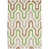 Ivory, Medium Brown, Dusty Sage, Grass Green / 2' x 3'
