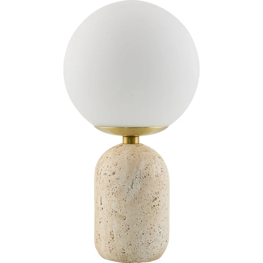 Fana Tall Accent Table Lamp by Livabliss in body: brown; shade: white; cord: translucent and natural. Made from iron, glass in a unique style.