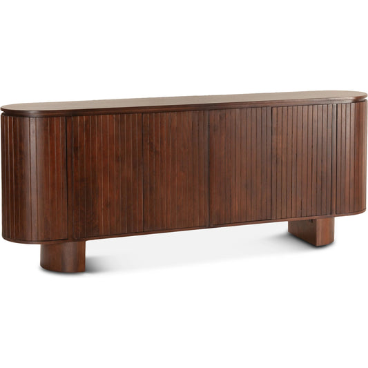 Athens 79 Sideboard by World Interiors in dark brown and dark brown. Made from mango wood in a unique style.