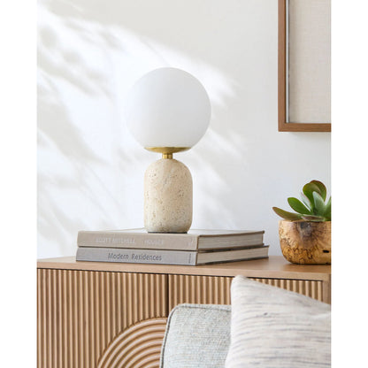 Fana Tall Accent Table Lamp by Livabliss in body: brown; shade: white; cord: translucent and natural. Made from iron, glass in a transitional style.