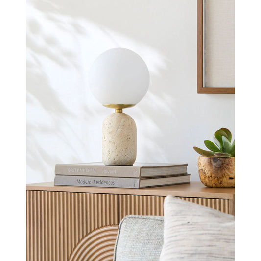 Fana Tall Accent Table Lamp by Livabliss in body: brown; shade: white; cord: translucent and natural. Made from iron, glass in a unique style.