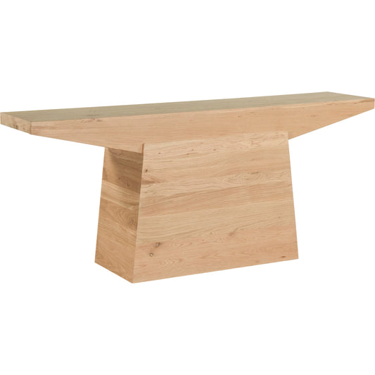Incus 68" Console Table by World Interiors in brown and natural oak. Made from oak wood in a unique style.