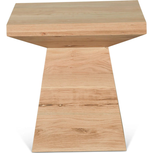 Incus 24" Side Table by World Interiors in brown and natural oak. Made from oak wood in a transitional style.