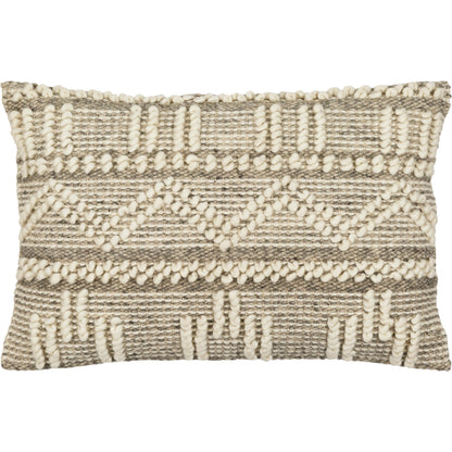 Faroe Pillow - 30053 by Livabliss in cream, khaki, black. Made from 70% wool, 30% cotton, 100% cotton in a eclectic & global style.