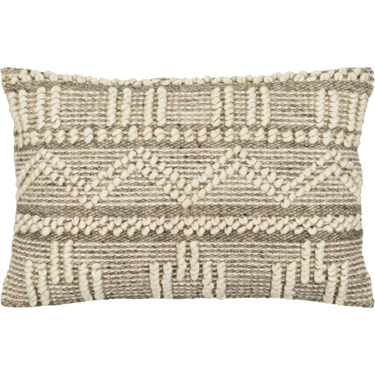 Faroe Pillow - 30053 by Livabliss in cream, khaki, black. Made from 70% wool, 30% cotton, 100% cotton in a eclectic & global style.