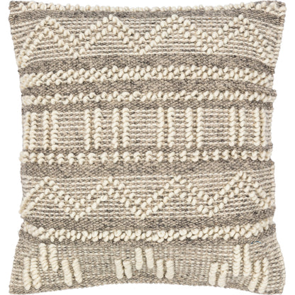 Faroe Pillow - 30053 by Livabliss in cream, khaki, black. Made from 70% wool, 30% cotton, 100% cotton in a eclectic & global style.