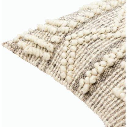Faroe Pillow - 30053 by Livabliss in cream, khaki, black. Made from 70% wool, 30% cotton, 100% cotton in a eclectic & global style.