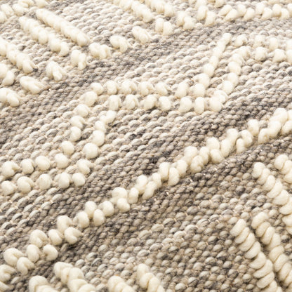 Faroe Pillow - 30053 by Livabliss in cream, khaki, black. Made from 70% wool, 30% cotton, 100% cotton in a eclectic & global style.