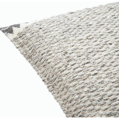 Faroe Pillow - 32356 by Livabliss in cream, ivory, dark brown, charcoal. Made from 70% wool, 30% cotton, 100% cotton in a eclectic & global style.