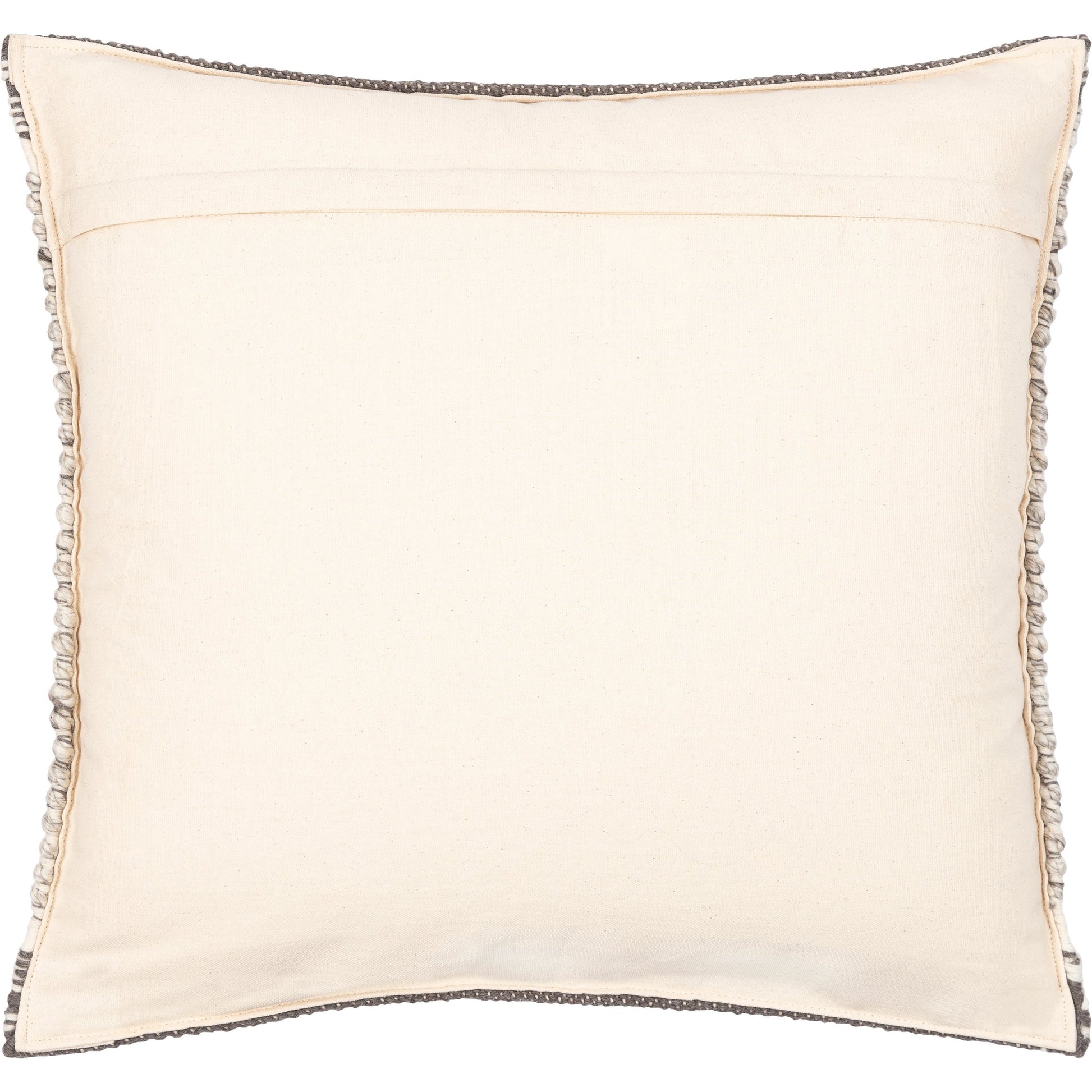 Faroe Pillow - 32356 by Livabliss in cream, ivory, dark brown, charcoal. Made from 70% wool, 30% cotton, 100% cotton in a eclectic & global style.