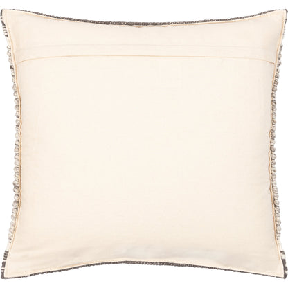 Faroe Pillow - 32356 by Livabliss in cream, ivory, dark brown, charcoal. Made from 70% wool, 30% cotton, 100% cotton in a eclectic & global style.