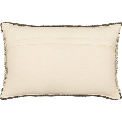 Faroe Pillow - 32356 by Livabliss in cream, ivory, dark brown, charcoal. Made from 70% wool, 30% cotton, 100% cotton in a eclectic & global style.