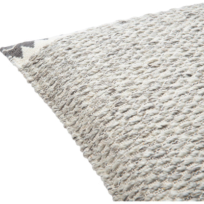 Faroe Pillow - 32356 by Livabliss in cream, ivory, dark brown, charcoal. Made from 70% wool, 30% cotton, 100% cotton in a eclectic & global style.