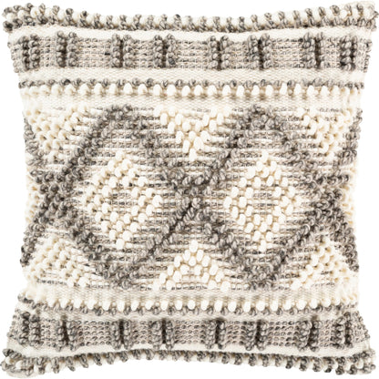 Faroe Pillow - 26588 by Livabliss in beige, cream, black. Made from 60% wool, 40% cotton, 100% cotton in a eclectic & global style.