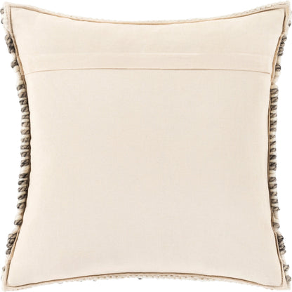 Faroe Pillow - 26588 by Livabliss in beige, cream, black. Made from 60% wool, 40% cotton, 100% cotton in a eclectic & global style.