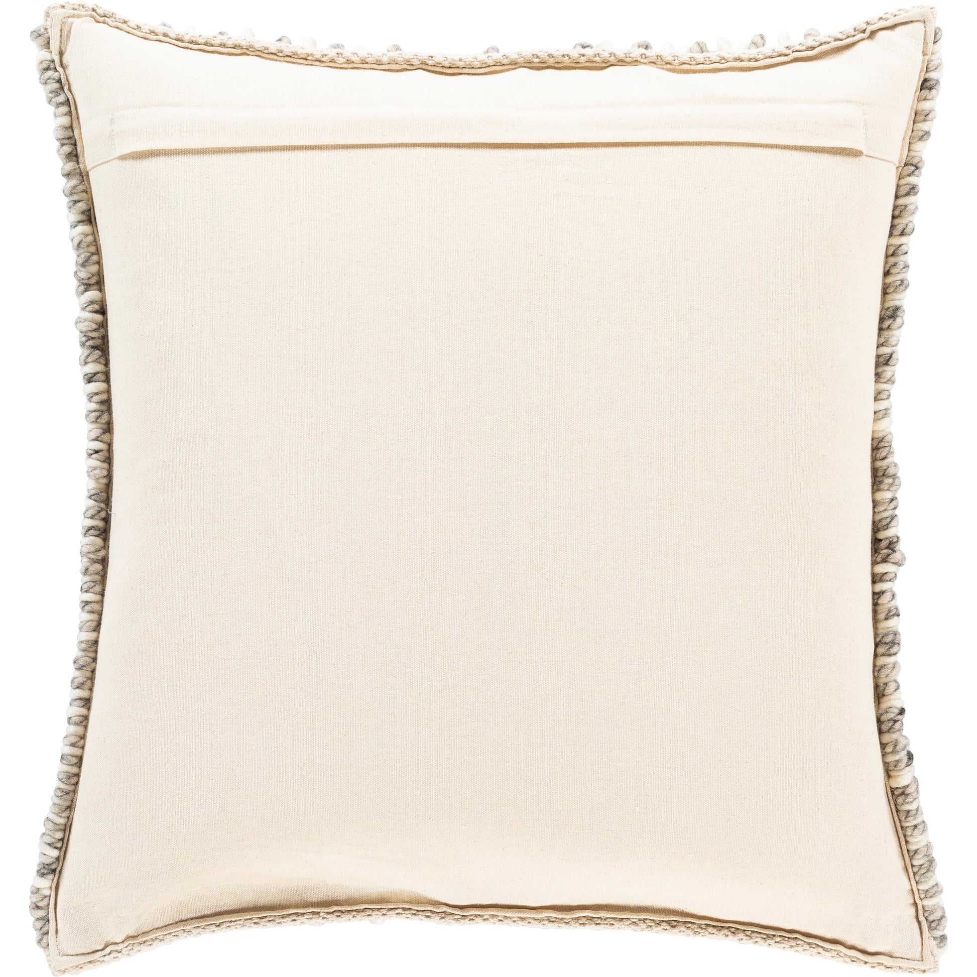 Faroe Pillow - 12311 by Surya in cream, khaki, charcoal. Made from 70% wool, 30% cotton, 100% cotton in a rustic style.