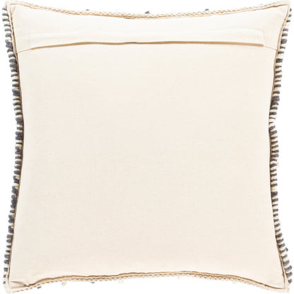 Faroe Pillow - 12311 by Surya in cream, khaki, charcoal. Made from 70% wool, 30% cotton, 100% cotton in a rustic style.