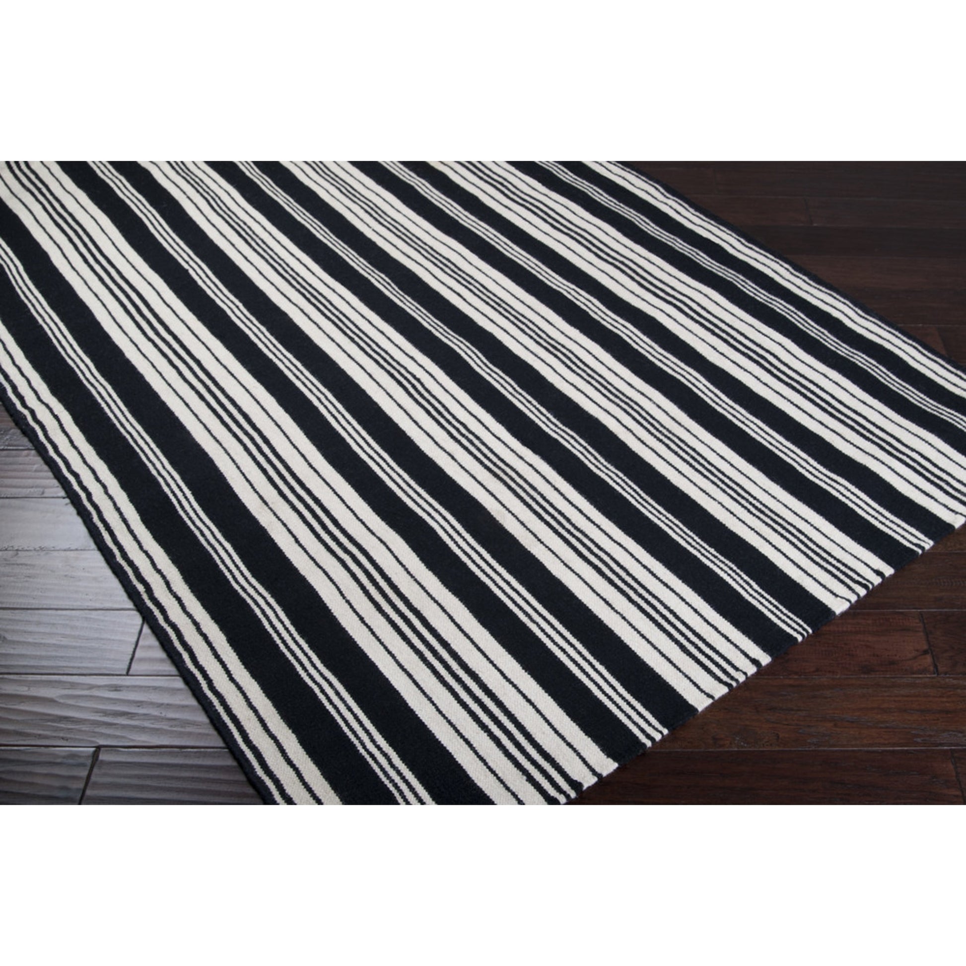Farmhouse Stripes FAR-7000 Rug by Surya in beige, dark brown. Made from 100% wool in a unique style.