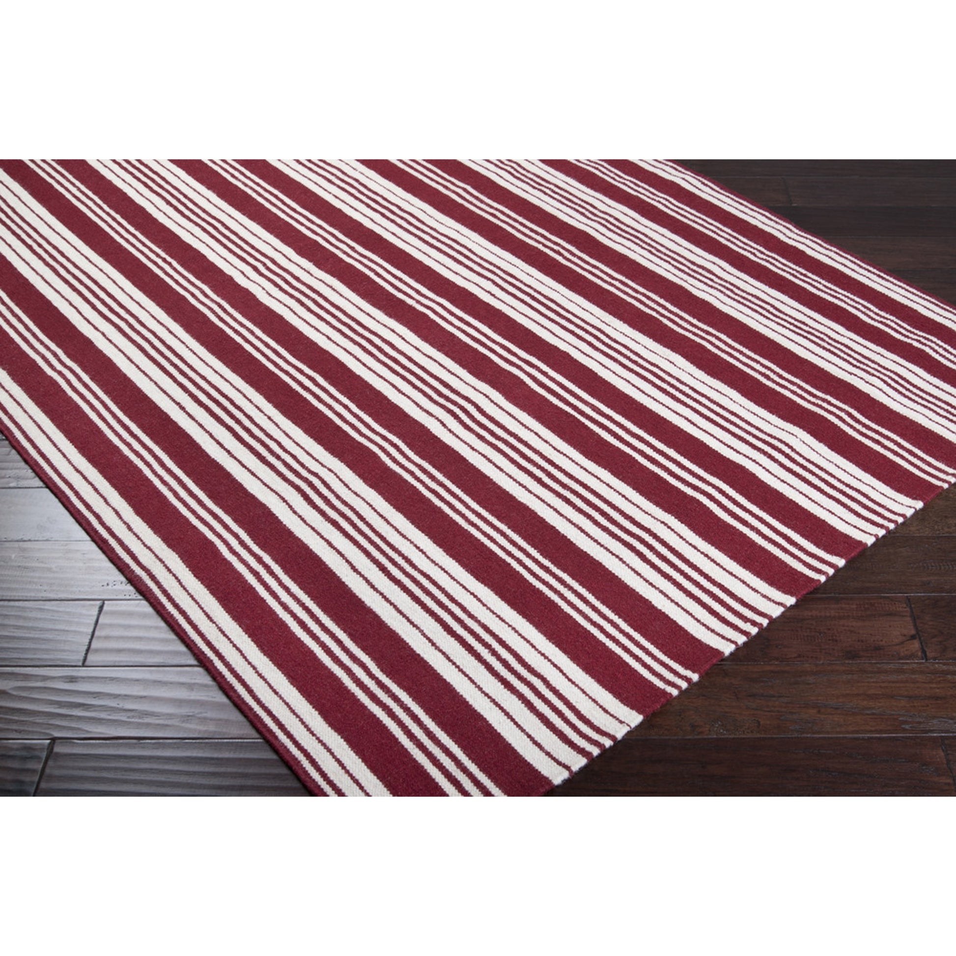 Farmhouse Stripes FAR-7000 Rug by Surya in beige, dark brown. Made from 100% wool in a unique style.
