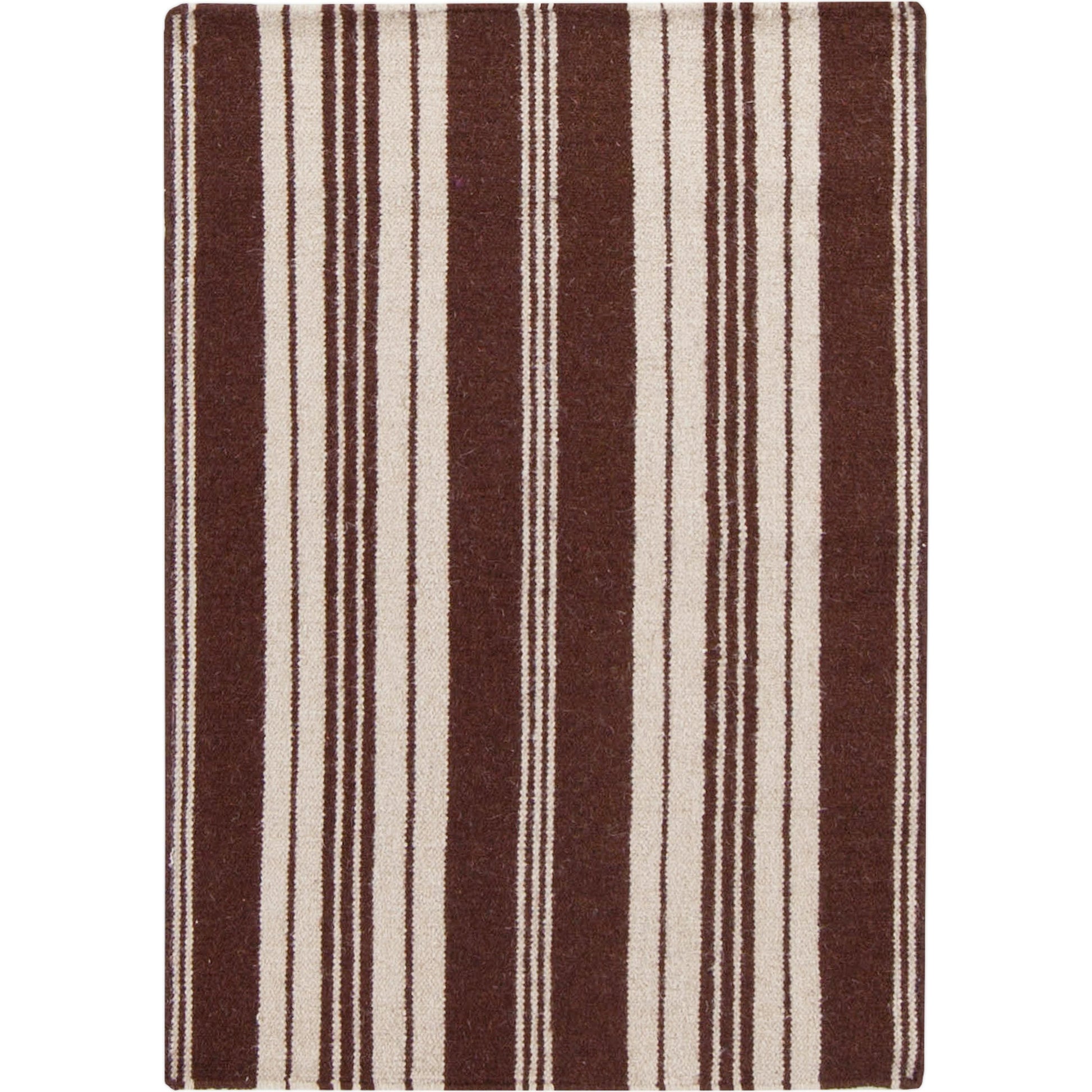 Farmhouse Stripes FAR-7000 Rug by Surya in beige, dark brown. Made from 100% wool in a unique style.