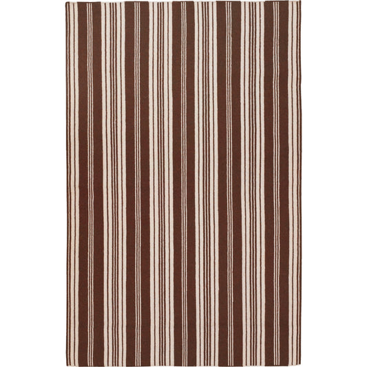 Farmhouse Stripes Rug - 267 by Surya in beige, dark brown. Made from 100% wool in a unique style.