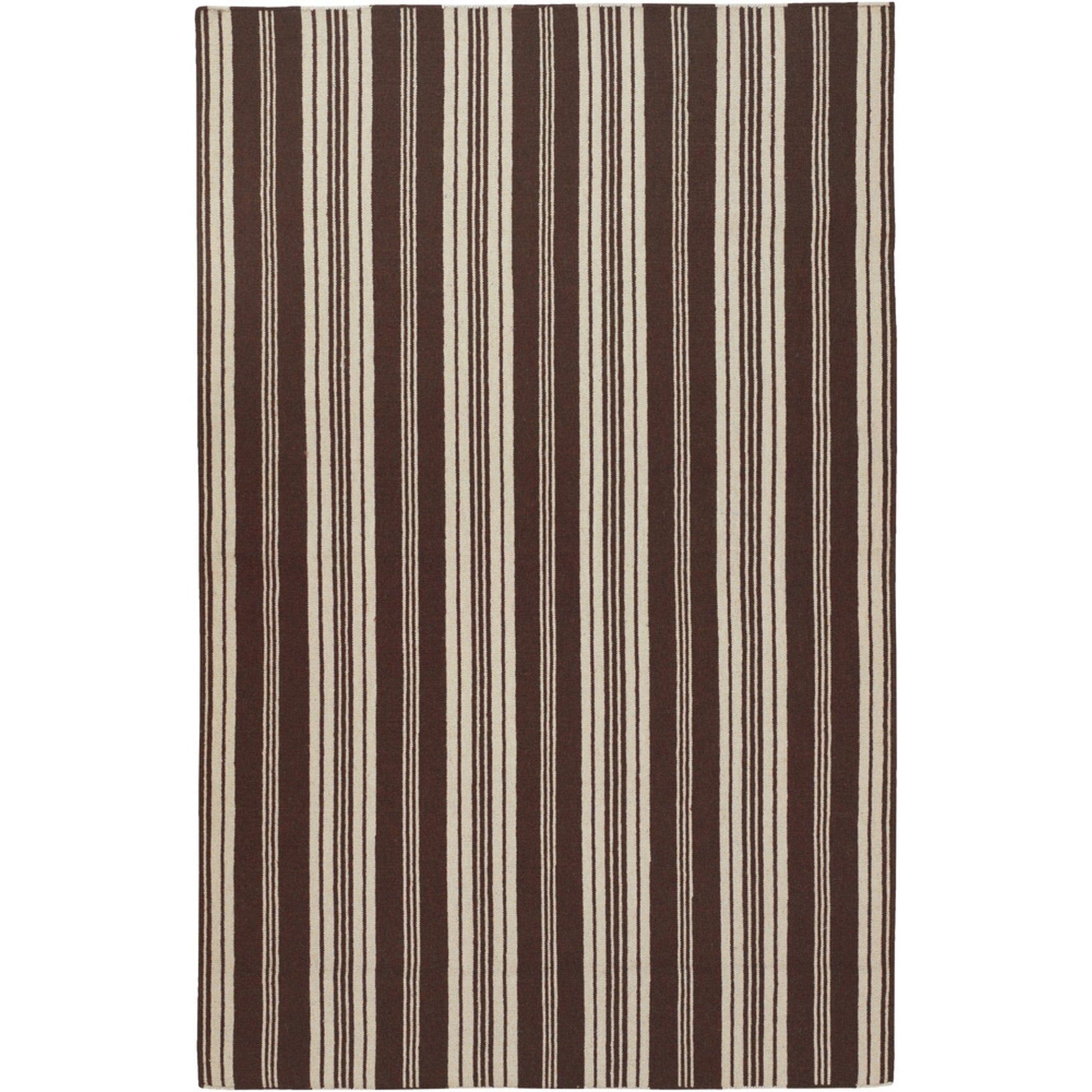 Farmhouse Stripes FAR-7000 Rug by Surya in beige, dark brown. Made from 100% wool in a unique style.