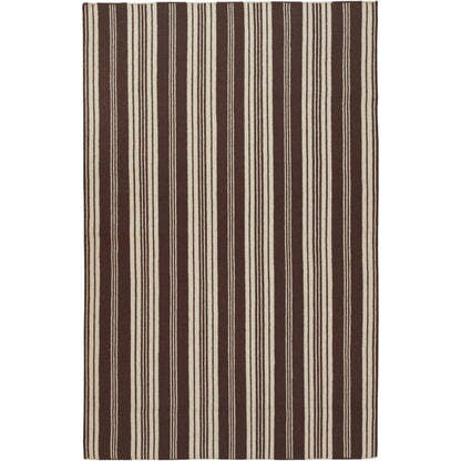 Farmhouse Stripes FAR-7000 Rug by Surya in beige, dark brown. Made from 100% wool in a unique style.