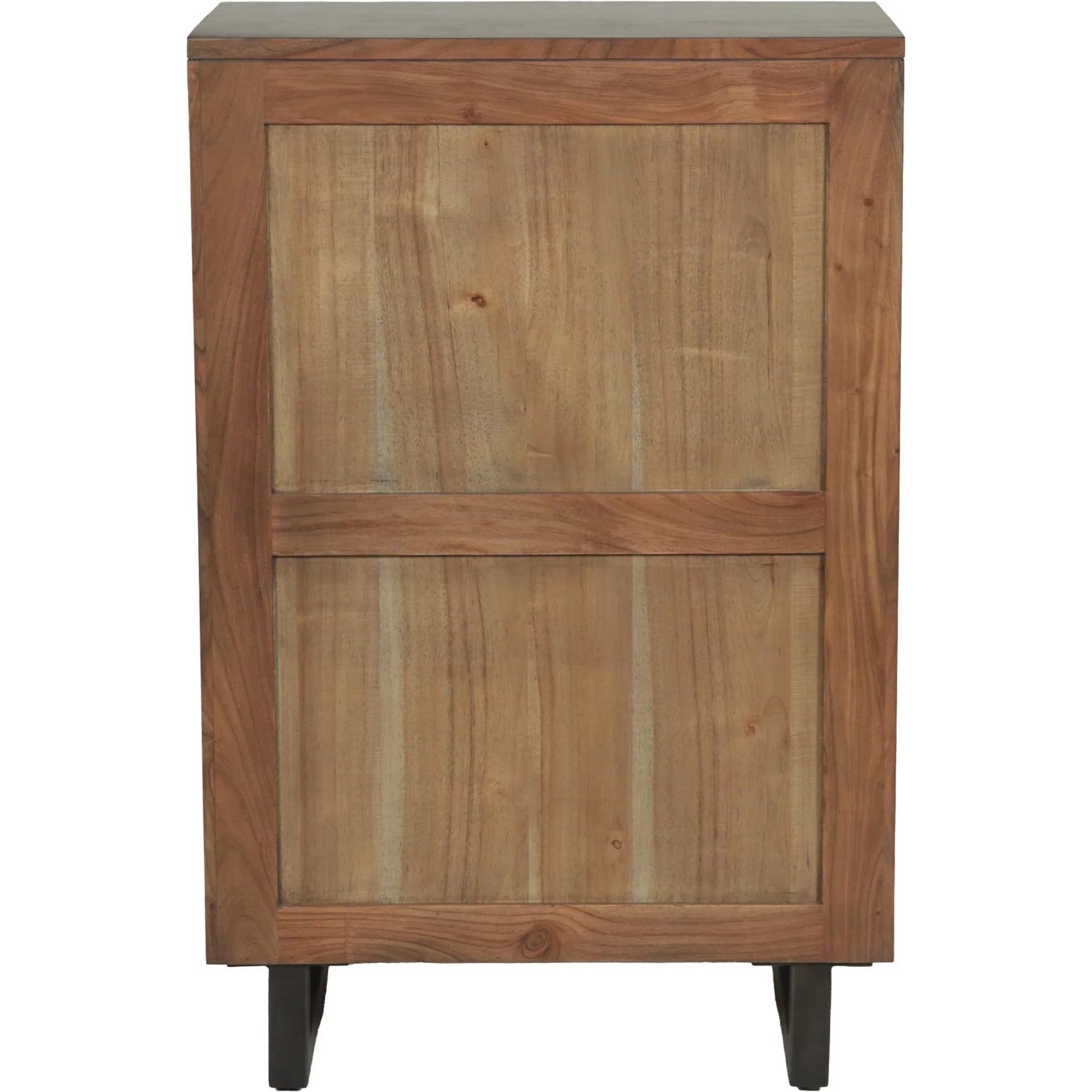Glenwood 34" Tall Chest by World Interiors in brown and smoked acacia. Made from acacia wood, iron in a transitional style.